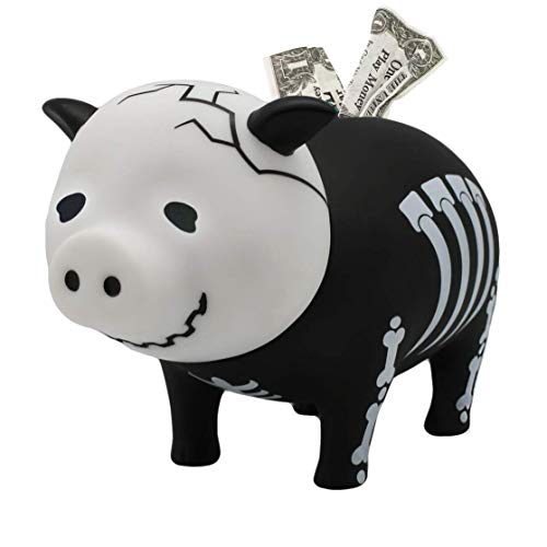 LILALU Spardose BIGGYS Skelett, Sparschwein Kopf drehbar Sparbox Sparbüchse Münzeinwurf Piggy Bank Tresor Kinder von LILALU SHARE HAPPINESS