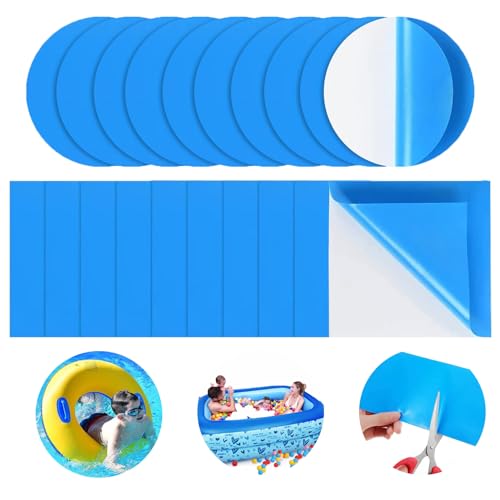 20 Stück Pool Reparaturset Unterwasser,Kleber für Poolfolie Pools Flicken Unter Wasser Loch Flickzeug,Reparatur Klebeband Selbstklebend,PVC Selbstklebende Reparaturflicken Blau Poolflicken Flickset von LILIKAI