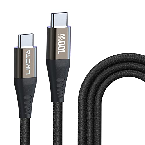 LIMETA 100W USB C auf USB C Kabel Nylon Typ C PD Ladekabel und Datenkabel Schnellladekabel für Samsung Galaxy Ultra Note 20, Pixel 4/3 XL, MacBook Air iPad(1Stück, 2m) von LIMETA