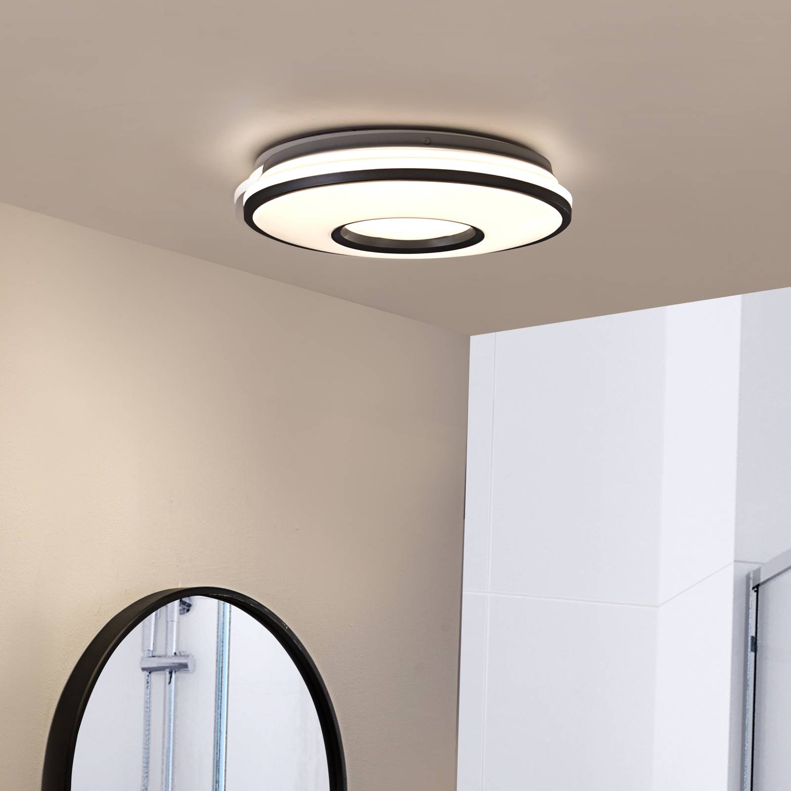 Lindby Furgo LED-Deckenleuchte IP44 chrom von LINDBY