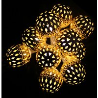 LEX LED Batterie-Lichterkette Gold-Ball warmweiß von LINDER EXCLUSIV GMBH