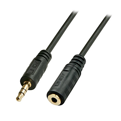 LINDY 0,25 m 3,5 mm Stecker/Buchse Multimedia Audio Kabel – Schwarz von LINDY