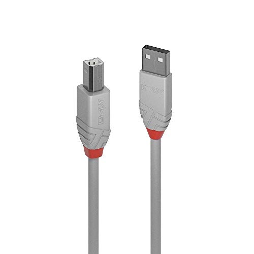 LINDY USB 2.0 Kabel Typ A/B anthra Line m/3m, anthrazit, 3 m von LINDY