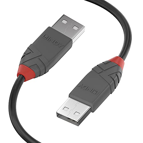 LINDY USB-Kabel USB 2.0 USB-A Stecker, USB-A Stecker 0.50m Schwarz, Grau 36691 von LINDY
