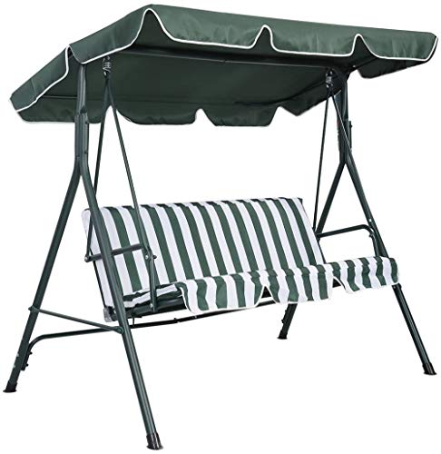 LINGKY Ersatzdach Gartenschaukel Universal PASSEND Von 114x164cm Bis 185x249cm Hollywoodschaukel 3 Sitzer UV 50 Ersatz Bezug Sonnendach (125x195x15cm,Grün) von LINGKY