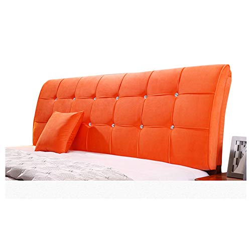 LIQICAI Kopfteil Kissen Bett Rückenkissen Rückenlehne Bett Kissen Mikrofasergewebe, 9 Farben, 8 Größen (Farbe : Orange, größe : 155cm) von LIQICAI-kaodian