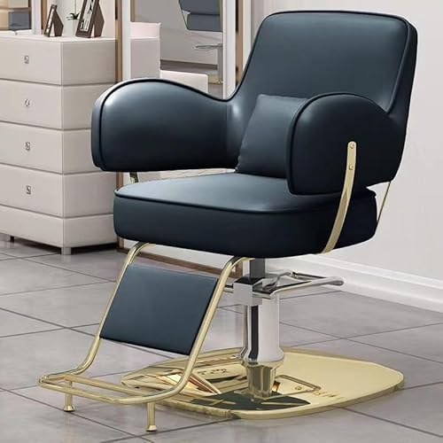 LIUNJHUY Salon- und Spa-Ausrüstung, moderner Styling-Stuhl für professionelle Salons, Stylisten und Friseure, robuste Chrombasis, hydraulische Pumpe (schwarz) Interesting von LIUNJHUY