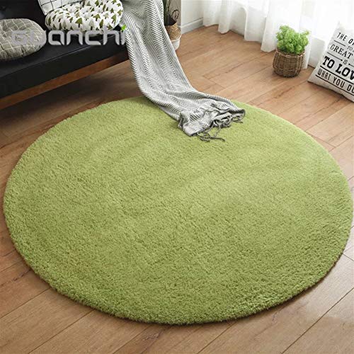 LIVEINU Hochflor Shaggy Teppich für Wohnzimmer Langflor Pflegeleicht Rund Teppich Hochwertig Hohe Fadendichte Wasser Absorbierend Badezimmerteppich Für Wohnzimmer Grün Ø 120 cm von LIVEINU