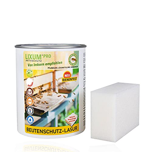 LIXUM BIENEN BEUTENSCHUTZ LASUR BIO (dunkelgrün) 100 ml = 1 Beute (3m²) natürlicher Holzschutz - von Imkern empfohlen! Bienenverträglichkeit laborgeprüft, biologisch, ökologisch, rein natürlich von LIXUM