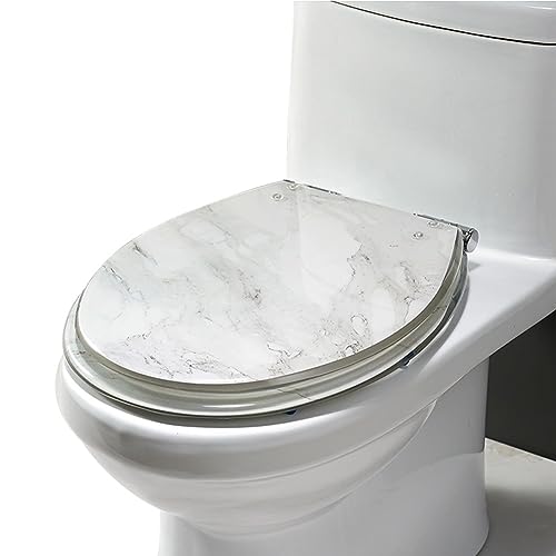 Toilettendeckel resin WC-Sitze Sicherheit leise Modisch Toilettendeckel geruchlos (Color : Weiß, Size : Einheitsgröße) von LIYUXI