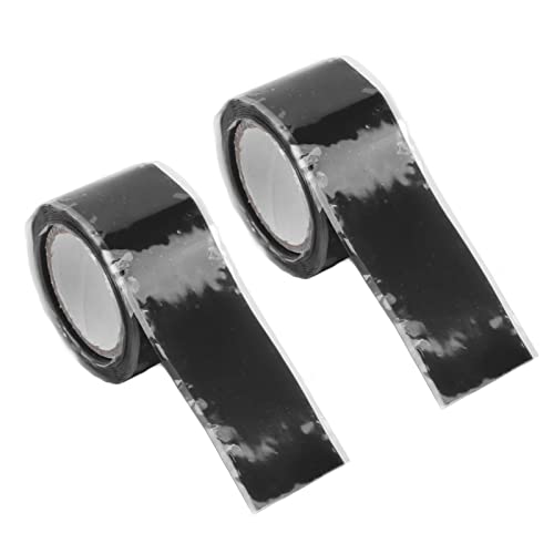 LIZEALUCKY 2 Stück 1 Zoll x 4,9 Fuß schwarzes selbstverschmelzendes Silikonband, wasserdichtes Klebeband für Lecks, Schlauchreparaturband, robustes und auslaufsicheres Gummischlauchband, (Black) von LIZEALUCKY