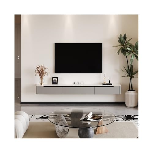 Praktisch Schwebender TV-Ständer, moderner wandmontierter TV-Schrank, Medienkonsole mit Klapptüren und 2 Schubladen, schwebendes Entertainment-Center aus Eiche Fernsehschrank(Light Gray,150x24x20cm) Praktisch Schwebender TV-Ständer, moderner wandmontierter TV-Schrank, Medienkonsole mit Klapptüren und 2 Schubladen, schwebendes Entertainment-Center aus Eiche Fernsehschrank(Light Gray,150x24x20cm) von LJHFG63KUYT
