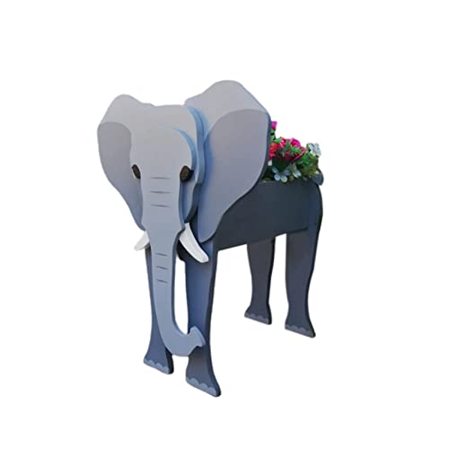 LKPOMI Tier-Übertopf, Blumentopf, Niedlicher DIY-Sukkulenten-Übertopf, Blumentopf, Cartoon-Tierform, Pflanzenbehälter-Halter für Innen- und Außenbereich, Gartendekoration(Elefant) von LKPOMI