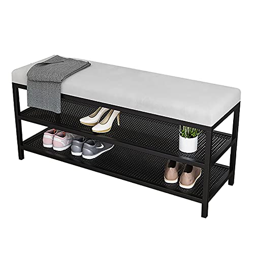 LLMTYO Schuhregal Schuhkarton, Haushaltsschuhbank, Integrierte Schuhregal-Aufbewahrungsbox aus Eisenkunst, Hochbelastbares Sofa (Farbe: A, Größe: 80 * 20 * 45CM) (A 80 * 20 * 45CM) von LLMTYO