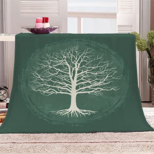 Baum des Lebens Kuscheldecke 150x200 cm Flanell Decke Extra Weich Flauschige Wohndecke Vintage-Kunst mit Muster Blanket Fleecedecke Waschbar Microfaser Sofadecke Couchdecke bettüberwurf von LLSL