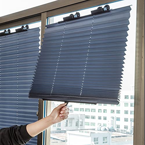 Dachfenster-Plissee mit Saugnäpfen,Sonnenschutz Thermorollo, Verdunklungsrollo ohne Bohren,Einziehbarer Auto Sonnenblende, Sichtschutz,UV-Schutz, Für Küche,Büro,Autofenster (80x140cm/31.5x55.1in) von LLXNQ026