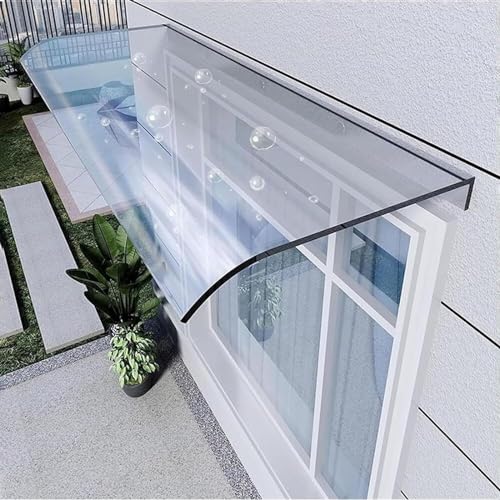 Vordach Überdachung Haustürvordach,Regenschutz UV Schutz Vordach für Haustü Pavillion Türvordach Transparente Platte Polycarbonat Pultvordach Für Haus Balkon Garage Fenster von LLXNQ026