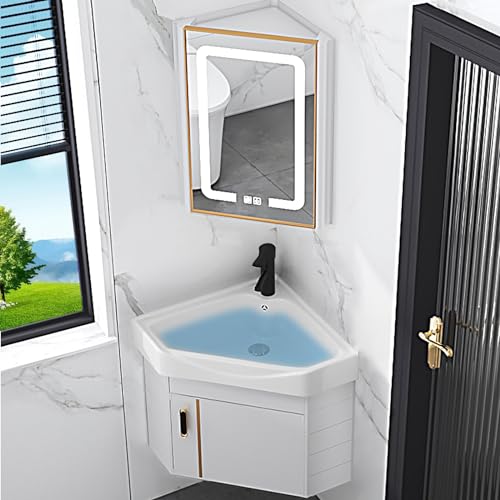 LLZJDDPLY Badmöbel Set mit waschbecken, Unterschrank waschbecken, wandmontiertes Badezimmer-Waschtisch-Set for kleine Räume (Size : 48cm/19in) von LLZJDDPLY