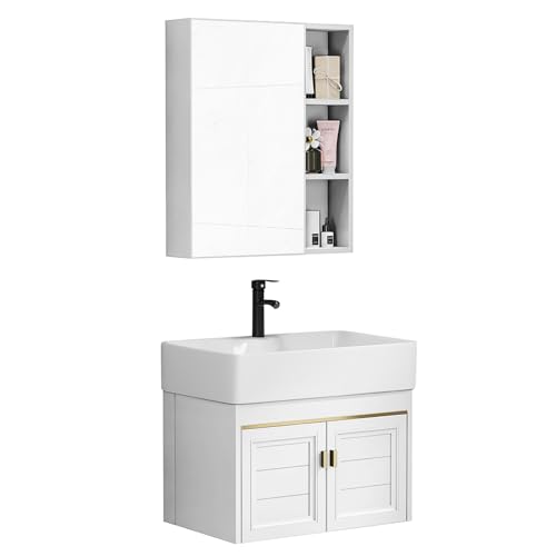 LLZJDDPLY Bathroom Furniture – Waschtisch mit Unterschrank und Spiegelschrank – Badmöbel Set for kleine bäder (Color : W, Size : 61.5x33cm/24.2x12.9in) von LLZJDDPLY