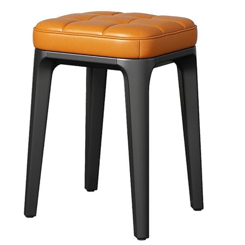 LMXRYPD Dining Chairs, Stapelstühle, Gepolsterter PP-Polsterstuhl ohne Armlehnen, Für Esszimmer und Schlafzimmer (Color : Dirty orange) von LMXRYPD