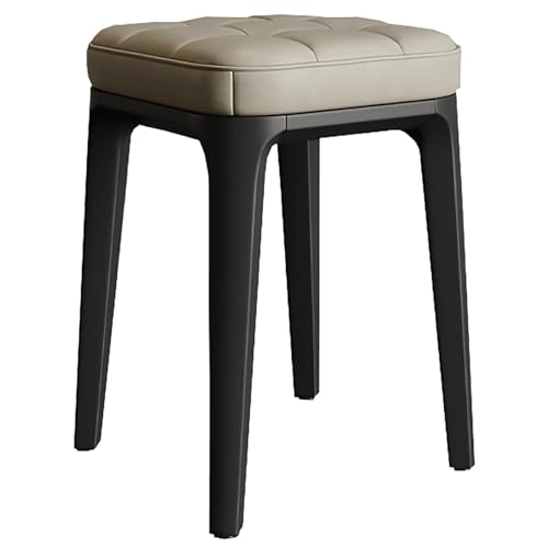 LMXRYPD Dining Chairs, Stapelstühle, Gepolsterter PP-Polsterstuhl ohne Armlehnen, Für Esszimmer und Schlafzimmer (Color : Off-White) von LMXRYPD