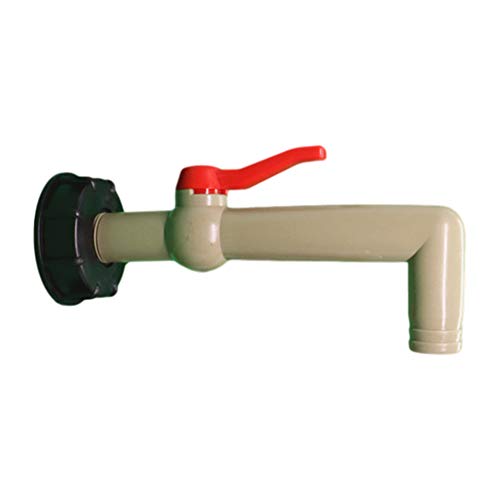 LNJ Auslaufhahn IBC Tank Adapter - Kugelauslaufhahn - 90 Grad Gartenschlauch Wasserhahn Drain Adapter - Regentonne Schlauchanschluss Adapter - S60x6 IBC Container Zubehör Für Regenwassertank (25mm) von LNJ