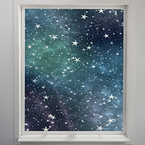 Fensterfolie Grüner Stern Blau Sichtschutzfolie Fenster Klebstofffrei Fensterfolie Blickdicht Milchglasfolie Selbstklebend Fenster Fensterfolie Selbsthaftend Folie Fenster Sichtschutz 70x100cm von LNXSESN