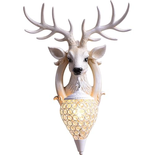 Tier Wandleuchte Innen Modern Kreativ Hirschkopf Wandlampe Harz Wand Deko Lampe E27 Fassung Nachttischlampe Hirschkopf Wanddeko Lampe Wand Beleuchtung für Kinderzimmer Schlafzimmer Esszimmer,B Tier Wandleuchte Innen Modern Kreativ Hirschkopf Wandlampe Harz Wand Deko Lampe E27 Fassung Nachttischlampe Hirschkopf Wanddeko Lampe Wand Beleuchtung für Kinderzimmer Schlafzimmer Esszimmer,B von LOGT
