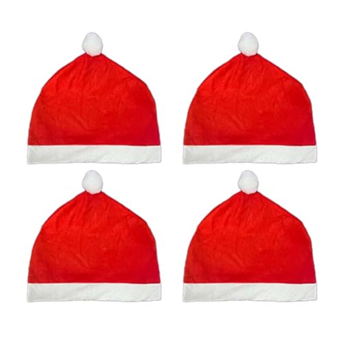 LOLPALONE 4-Teilige Weihnachtsmann-Hut-Innendekoration für Autos, Geeignet für die Meisten Auto-Kopfstützen von LOLPALONE