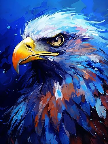 LOMSIOY DIY Diamond Painting Set Eagle 5D Diamant Painting Bilder Animal Mit Zubehör für Voll Full Drill Strass Stickerei Diamant Malerei Kristall Erwachsene Home Wall Décor 30×40 cm von LOMSIOY