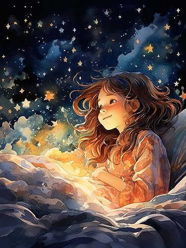 LOMSIOY DIY Diamond Painting Set Girl 5D Diamant Painting Bilder Starry Sky Mit Zubehör für Voll Full Drill Strass Stickerei Diamant Malerei Kristall Erwachsene Home Wall Décor 30×40 cm von LOMSIOY