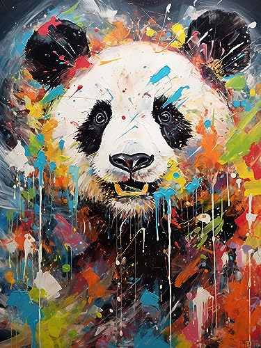 LOMSIOY DIY Diamond Painting Set Panda 5D Diamant Painting Bilder Tier Mit Zubehör für Voll Full Drill Strass Stickerei Diamant Malerei Kristall Erwachsene Home Wall Décor 30×40 cm von LOMSIOY