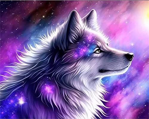 LOMSIOY DIY Diamond Painting Set Wolf 5D Diamant Painting Bilder Tier Mit Zubehör für Voll Full Drill Strass Stickerei Diamant Malerei Kristall Erwachsene Home Wall Décor 30×40 cm von LOMSIOY