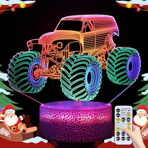 LOMUG 3D SUV Illusion Lampe Nachtlampe Kinder LED Nachtlichtlampe,3d Illusionslampe mit 3 Farben Auto Changing Touch und Fernbedienung Geburtstagsgeschenk Weihnachtsgeschenke für Kinder Junge Mädchen. von LOMUG