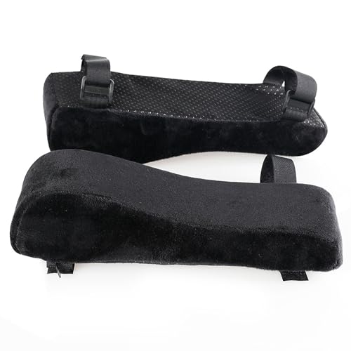 2 pcs Armlehnen Pads,Stuhl Armlehne Pads,Stuhl Armlehne Kissen,Armlehnenbezug für BüRostuhl,Memory-Schaum,Ergonomische Armlehnenpolster,für Schreibtischstuhl Gaming Stuhl Rollstuhl (Schwarz-1) von LONGHAO