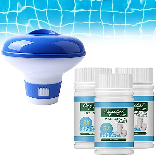Crystal Clear Pool Cleaning Tablets, GFOUK RefreshPool Quick Pool Reinigungstablette, Schnelle Poolreinigungstablette, Quick Pool Cleaning Tablet, Magic Pool Cleaning Tablet (3PCS) von LONGTO