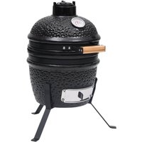 2-in-1 Kamado-Grill Smoker Keramik 56 cm Schwarz von LONGZIMING