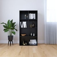 Bücherregal/Sideboard Schwarz 66×30×130 cm Spanplatte von LONGZIMING