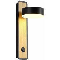 Led Wandleuchte Wandleuchte 5W Wandleuchte mit Druckschalter Schwarz Massivholz Wandbeleuchtung für Schlafzimmer Nachttisch Wohnzimmer 350° Licht von LONGZIMING