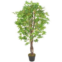 Künstliche Pflanze Ahornbaum mit Topf Grün 120 cm von LONGZIMING