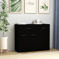 Sideboard Schwarz 88×30×70 cm Spanplatte von LONGZIMING