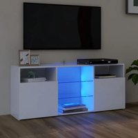TV-Schrank mit LED-Leuchten Weiß 120x30x50 cm von LONGZIMING