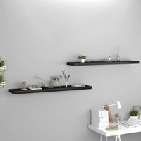 Longziming - Schwebende Wandregale 2 Stk. Schwarz 120x23,5x3,8 cm mdf von LONGZIMING