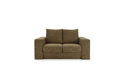 LOOKS by Wolfgang Joop Looks V-2 Designer Sofa mit Hockern und Regal, 2 Sitzer Couch, Funktionssofa, braun, Sitzbreite 120 cm von LOOKS by Wolfgang Joop