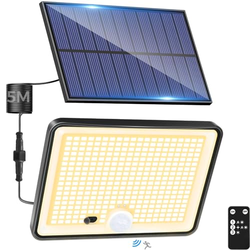 LOTMOS 1 Stück Solarlampen für Außen mit Bewegungsmelder, 342 LED Aussenleuchte Solar IP65 Wasserdicht Solarleuchte 3 Modi Strahler mit Fernbedienung, Solar Lampe Outdoor für Garten Garage Aussen LOTMOS 1 Stück Solarlampen für Außen mit Bewegungsmelder, 342 LED Aussenleuchte Solar IP65 Wasserdicht Solarleuchte 3 Modi Strahler mit Fernbedienung, Solar Lampe Outdoor für Garten Garage Aussen von LOTMOS