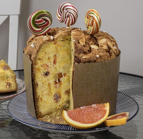 LOVARE Panettone Papierform Osterbrot - 12 Stück 9 x 9 cm (H x B) Kulichform - Runde Panettone Papier Backformen - Pfannen Papier Panettone für Ostern von LOVARE