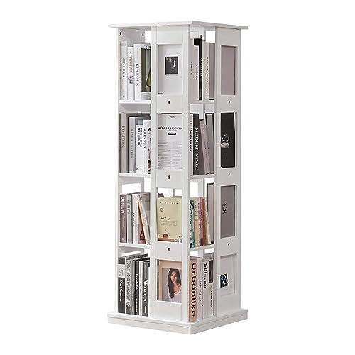 Zuverlässiges Bücherregal, modernes drehbares Bücherregal, leicht zu bewegendes Bücherregal, offenes Aufbewahrungs-Bücherregal, 360° drehbares Präsentationsregal, Bücherregal auf Rollen, sicher von LPEIJIE