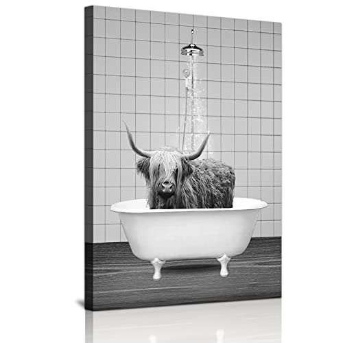 LPFNSF Badezimmer Bilder Bad Tier in der Badewanne Bild Lustige Wandkunst Drucke Leinwand Poster Dekoration des Badezimmers Ohne Rahmen. (Style C, 40x60cm) von LPFNSF