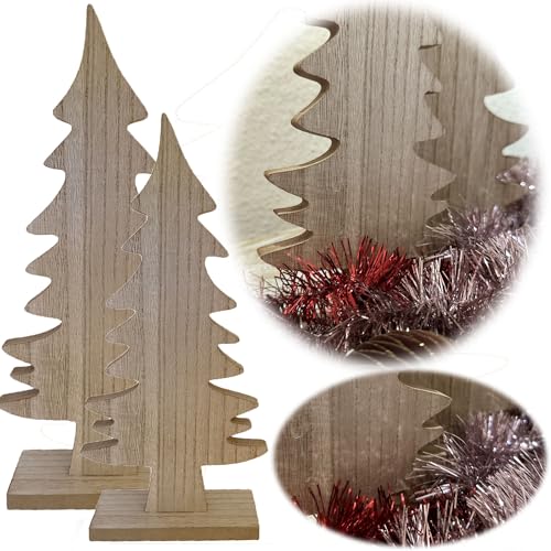 LS-LebenStil XL Deko Holz Weihnachtsbaum 40cm Braun Tannenbaum Dekoration Holzbaum Baum X-Mas von LS-LebenStil