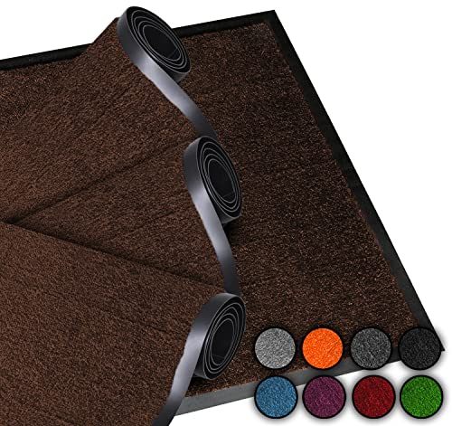 LucaHome Fußmatte für den Eingangsbereich, 60 x 80 cm, Braun, 2 Stück, rutschfest, waschbar, für Eingangstür, Küche und Flur, Fußmatte für den Innen- und Außenbereich, originelle Teppiche für den von LUCA HOME